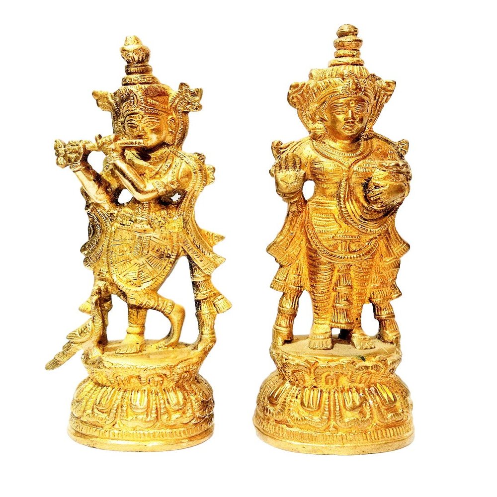 athizay Radha Krishna Idol for Gifts | Home | Temple Brass Metal Statue Religious God Idol 20 cm Tall