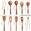 10 Pack Wooden Utensils for Cooking, Wood Utensil Set for Kitchen, Teak Wooden Spoon for Cooking, Non-Stick Spatula Ladle view 2