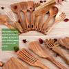 10 Pack Wooden Utensils for Cooking, Wood Utensil Set for Kitchen, Teak Wooden Spoon for Cooking, Non-Stick Spatula Ladle view 4