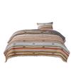 Benjara Reversible 2 Piece Twin Size Quilt Set with Stripes Pattern, Multicolor view 1