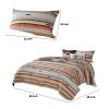 Benjara Reversible 2 Piece Twin Size Quilt Set with Stripes Pattern, Multicolor view 3