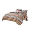 Benjara 3 Piece Microfiber King Size Quilt Set with Chevron Print, Multicolor view 3