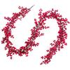 TURNMEON 6 Ft Red Christmas Garland Decorations Red Berries Garland Xmas Garlands for Decoration Christmas Artificial Garland for Mantle Fireplace Table Stairs Railing Indoor Outdoor Winter Holiday view 1