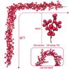 TURNMEON 6 Ft Red Christmas Garland Decorations Red Berries Garland Xmas Garlands for Decoration Christmas Artificial Garland for Mantle Fireplace Table Stairs Railing Indoor Outdoor Winter Holiday view 3
