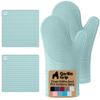 GORILLA GRIP BPA-Free Silicone Oven Mitts and Pot Holders Set, Mint view 1