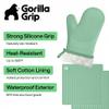 GORILLA GRIP BPA-Free Silicone Oven Mitts and Pot Holders Set, Mint view 2