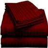 5 Piece Split King Sheets - Bed Sheets Split King Size  Bed Sheet Set Split King Size - 5 PC Cotton Sheets - 16" Deep Pocket Sheets 100% Cotton Bedding Sets Stripe (Split King, Burgundy) view 1
