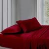 5 Piece Split King Sheets - Bed Sheets Split King Size  Bed Sheet Set Split King Size - 5 PC Cotton Sheets - 16" Deep Pocket Sheets 100% Cotton Bedding Sets Stripe (Split King, Burgundy) view 2
