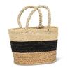 Abbott Collection 27-GLOBAL-127 Stripe Market Tote, 18x11 inches H, Natural/Black view 1