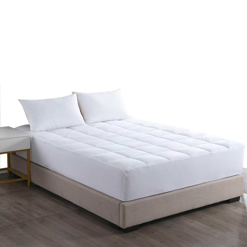 Cotton Loft Life 100% Cotton Soft Mattress Pad with Eco Friendly BioFill Made from Natural Corn Fiber and Recycled Polyester, King, White