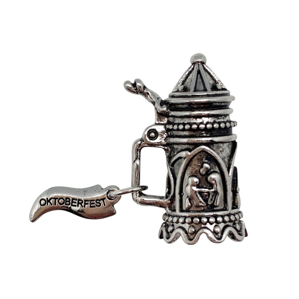 Engraved Beer Stein Oktoberfest Hat Pins Traditional German Metal Edelweiss Pin with With Oktoberfest Banner for Fitted Hats, Costumes and Oktoberfest Party Accessories By Oktoberfest Haus