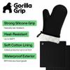 GORILLA GRIP BPA-Free Silicone Oven Mitts and Pot Holders Set, Black view 2