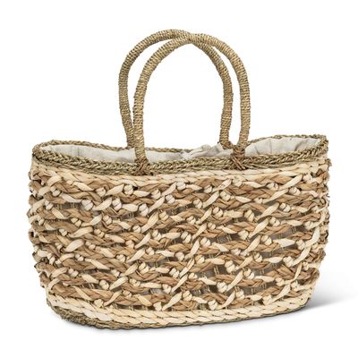 Abbott Collection 27-GLOBAL-664 Heavy Woven Market Tote, 18x11 inches H, Natural