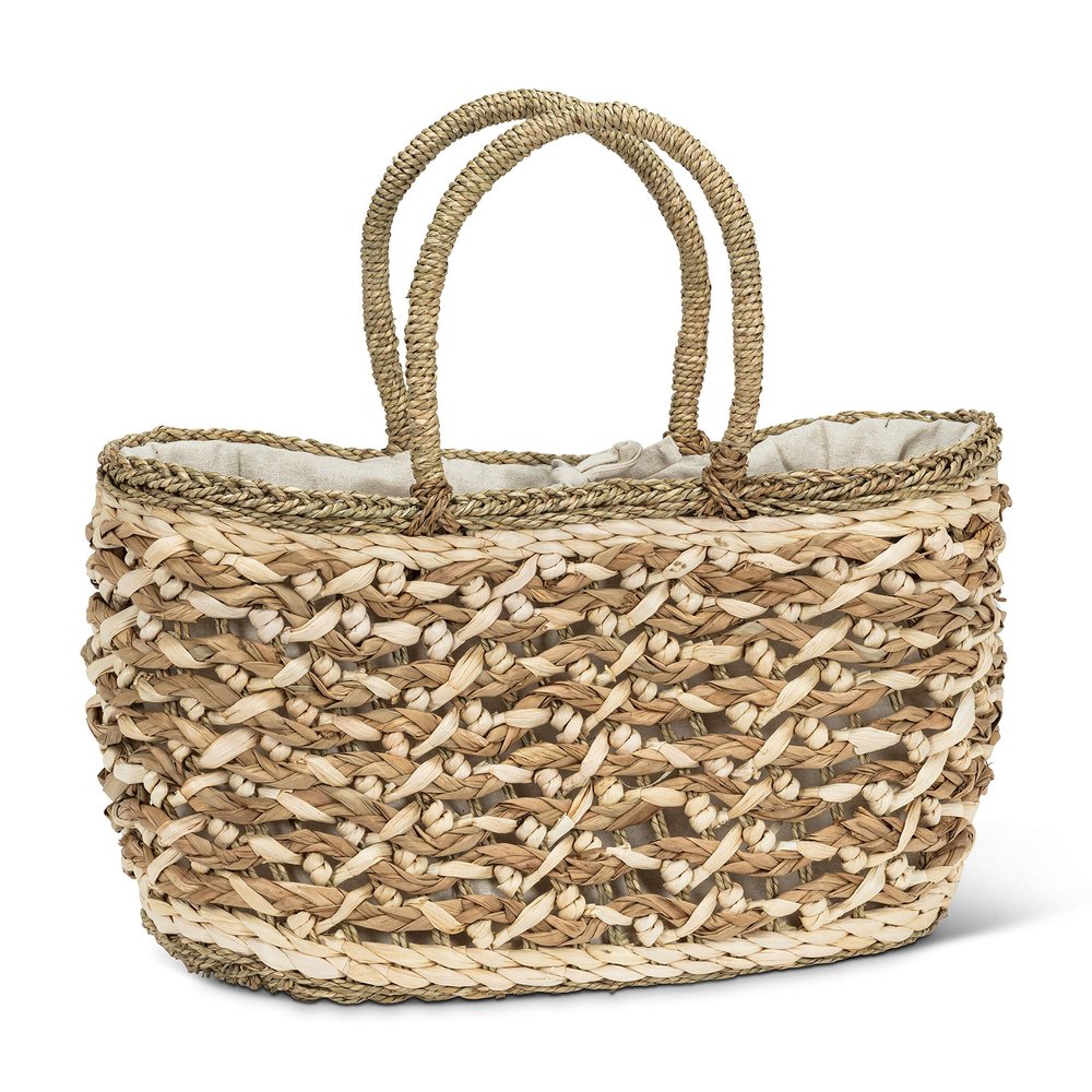 Abbott Collection 27-GLOBAL-664 Heavy Woven Market Tote, 18x11 inches H, Natural