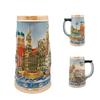 0.7 Liter | OktoberfestHaus Oktoberfest Stein With German Themes Of Munich, Edelweiss and Draft Horses Engraved Stein Oktoberfest Souvenir and Oktoberfest Beer Mug view 4