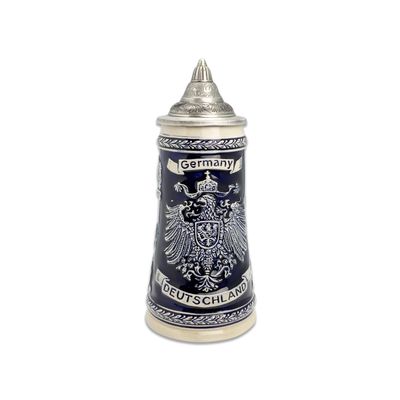 0.7 Liter | OktoberfestHaus Deutschland German Adler (Eagle) Beer Stein Tankard Cobalt Blue Engraved Cities of Germany With Lid Jarra de Cerveza, Jarra Stein, Jarras Para Beber Cerveza