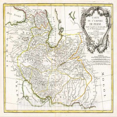 Persian Empire Boundary Map 1787 - Historical Map Print - 59in x 44in