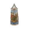 0.7 Liter | OktoberfestHaus Oktoberfest Stein With German Themes Of Munich, Edelweiss and Draft Horses Engraved Stein With Lid Oktoberfest Souvenir and Oktoberfest Beer Mug view 1