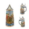 0.7 Liter | OktoberfestHaus Oktoberfest Stein With German Themes Of Munich, Edelweiss and Draft Horses Engraved Stein With Lid Oktoberfest Souvenir and Oktoberfest Beer Mug view 4