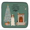 Caroline's Treasures CK7598DDM Saint Bernard Christmas Everyone Dish Drying Mat Absorbent Dish Drying Mat Pad for Kitchen Counter Dish Drainer Mat for Countertop, 14 x 21", Multicolor view 1