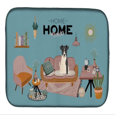 Caroline's Treasures CK7943DDM Smooth Fox Terrier Sweet Home Dish Drying Mat Absorbent Dish Drying Mat Pad for Kitchen Counter Dish Drainer Mat for Countertop, 14 x 21", Multicolor
