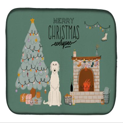 Caroline's Treasures CK7628DDM Irish Wolfhound Christmas Everyone Dish Drying Mat Absorbent Dish Drying Mat Pad for Kitchen Counter Dish Drainer Mat for Countertop, 14 x 21", Multicolor