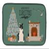 Caroline's Treasures CK7592DDM Russo-European Laika Spitz Christmas Everyone Dish Drying Mat Absorbent Dish Drying Mat Pad for Kitchen Counter Dish Drainer Mat for Countertop, 14 x 21", Multicolor view 1