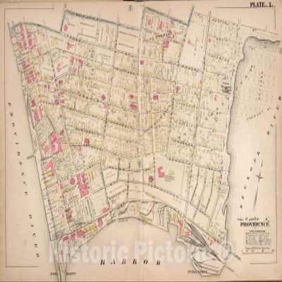 Ward 3, Providence, Rhode Island - Property Map, 1882 - Historical Atlas Print - 65in x 44in