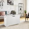 JungleA 30'' Box Storage Chest Trunk, Wooden Storage Bench Organizer Box Shoe Blanket Chest,w/2 Safety Hinges,for Living Room,Bedroom,Entryway(White) view 2