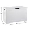 JungleA 30'' Box Storage Chest Trunk, Wooden Storage Bench Organizer Box Shoe Blanket Chest,w/2 Safety Hinges,for Living Room,Bedroom,Entryway(White) view 3