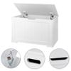 JungleA 30'' Box Storage Chest Trunk, Wooden Storage Bench Organizer Box Shoe Blanket Chest,w/2 Safety Hinges,for Living Room,Bedroom,Entryway(White) view 4