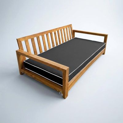 |Cover ONLY| Outdoor Contrast Trim 8" Twin Daybed Fitted Sheet Slipcover AD003