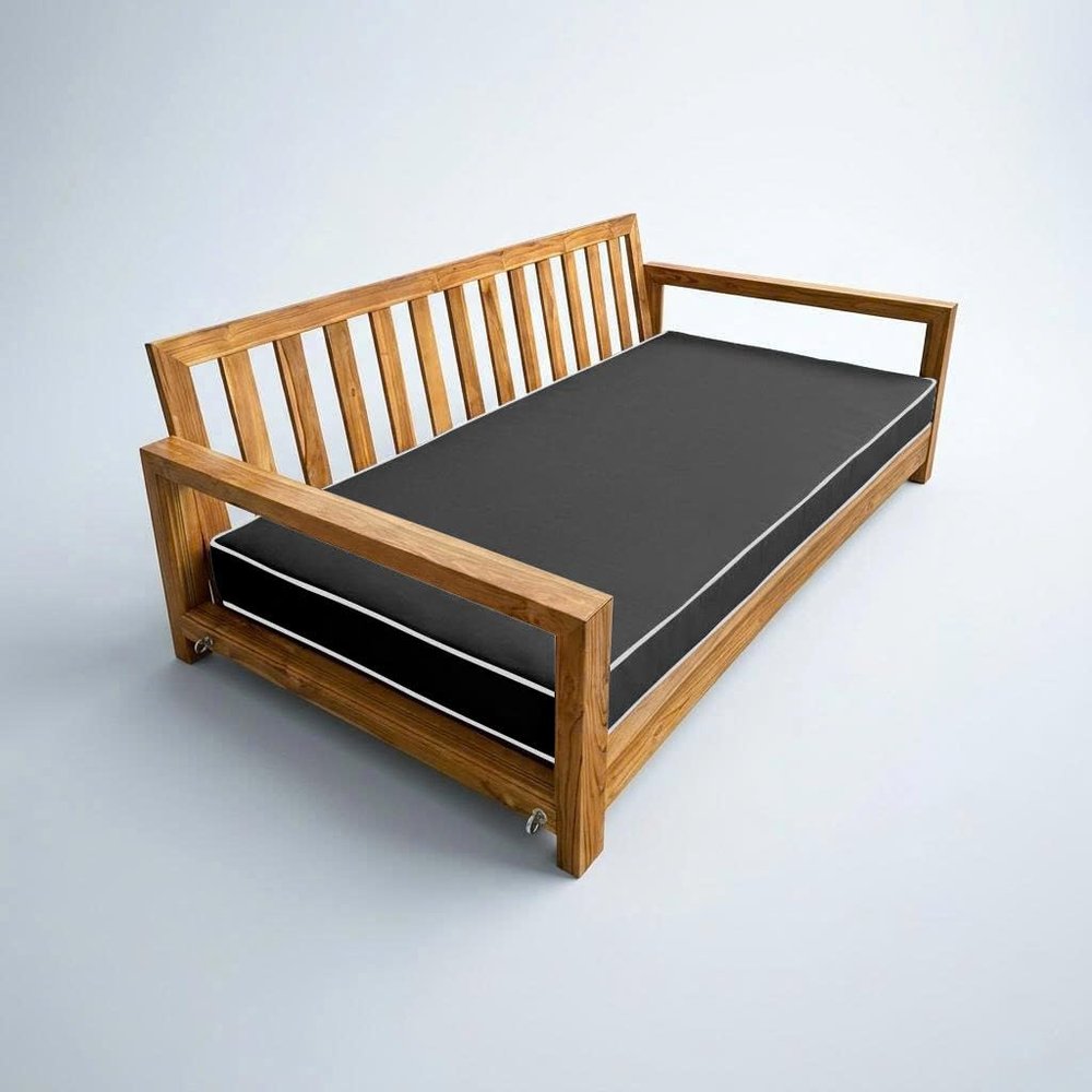 |Cover ONLY| Outdoor Contrast Trim 8" Twin Daybed Fitted Sheet Slipcover AD003