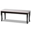 Baxton Studio Cornelie Modern and Contemporary Transitional Grey Fabric Upholstered and Dark Brown Finished Wood Dining Bench view 2