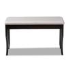 Baxton Studio Cornelie Modern and Contemporary Transitional Grey Fabric Upholstered and Dark Brown Finished Wood Dining Bench view 3