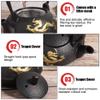 Iron Teapot, 0.3L Durable Iron Teapot Tea Kettle With Strainer And Cover Gold Dragon Pattern Desktop Ornaments Simulation Japanese Style For Home, Tea view 3