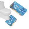 Amagical Sea World Fish and Wild Marine Animals in Ocean Pattern 3 Piece Bathroom Mat Set Shower Curtain Set Bath Mat Contour Mat Waterproof Shower Curtain with 12 Hooks view 3