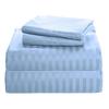 7 Piece Split King Sheets - Bed Sheets Split King Size  Bed Sheet Set Split King Size - 7 PC Cotton Sheets - 16" Deep Pocket Sheets 100% Cotton Bedding Sets Stripe ( Split King, Light Blue) view 1