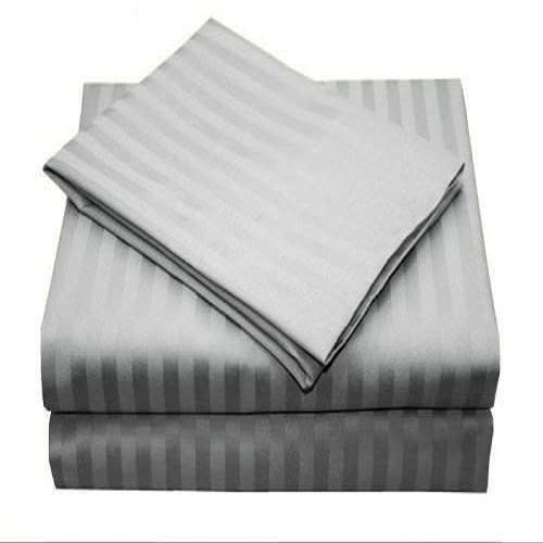 7 Piece Split King Sheets - Bed Sheets Split King Size  Bed Sheet Set Split King Size - 7 PC Cotton Sheets - 16" Deep Pocket Sheets 100% Cotton Bedding Sets Stripe (Split King, Light Grey)