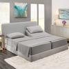 7 Piece Split King Sheets - Bed Sheets Split King Size  Bed Sheet Set Split King Size - 7 PC Cotton Sheets - 16" Deep Pocket Sheets 100% Cotton Bedding Sets Stripe (Split King, Light Grey) view 2