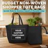 DISCOUNT PROMOS Personalized Southern Style Grocery Tote Bags Set of 10/50/100 Custom Bulk Pack, Reusable Grocery & Shopping Bags - Great for Travel, Carry on Bag, Business Promotions - Black view 4