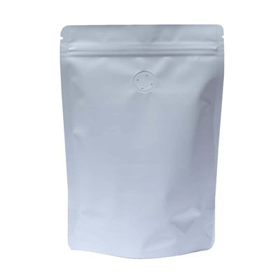 AwePackage High Barrier 8oz Foil Stand up Zipper Pouch Coffee Bag with Valve (10, Matte White)