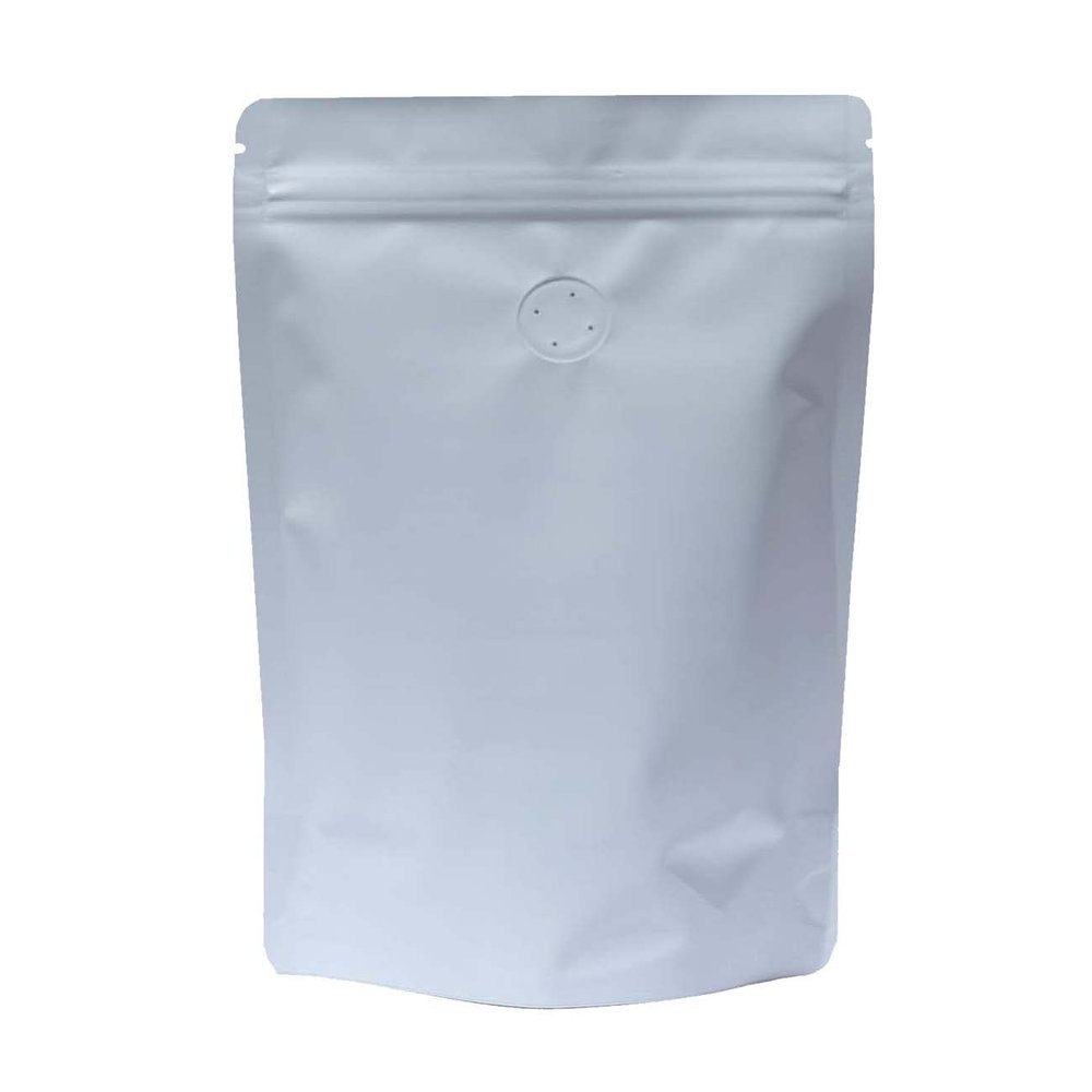 AwePackage High Barrier 8oz Foil Stand up Zipper Pouch Coffee Bag with Valve (10, Matte White)