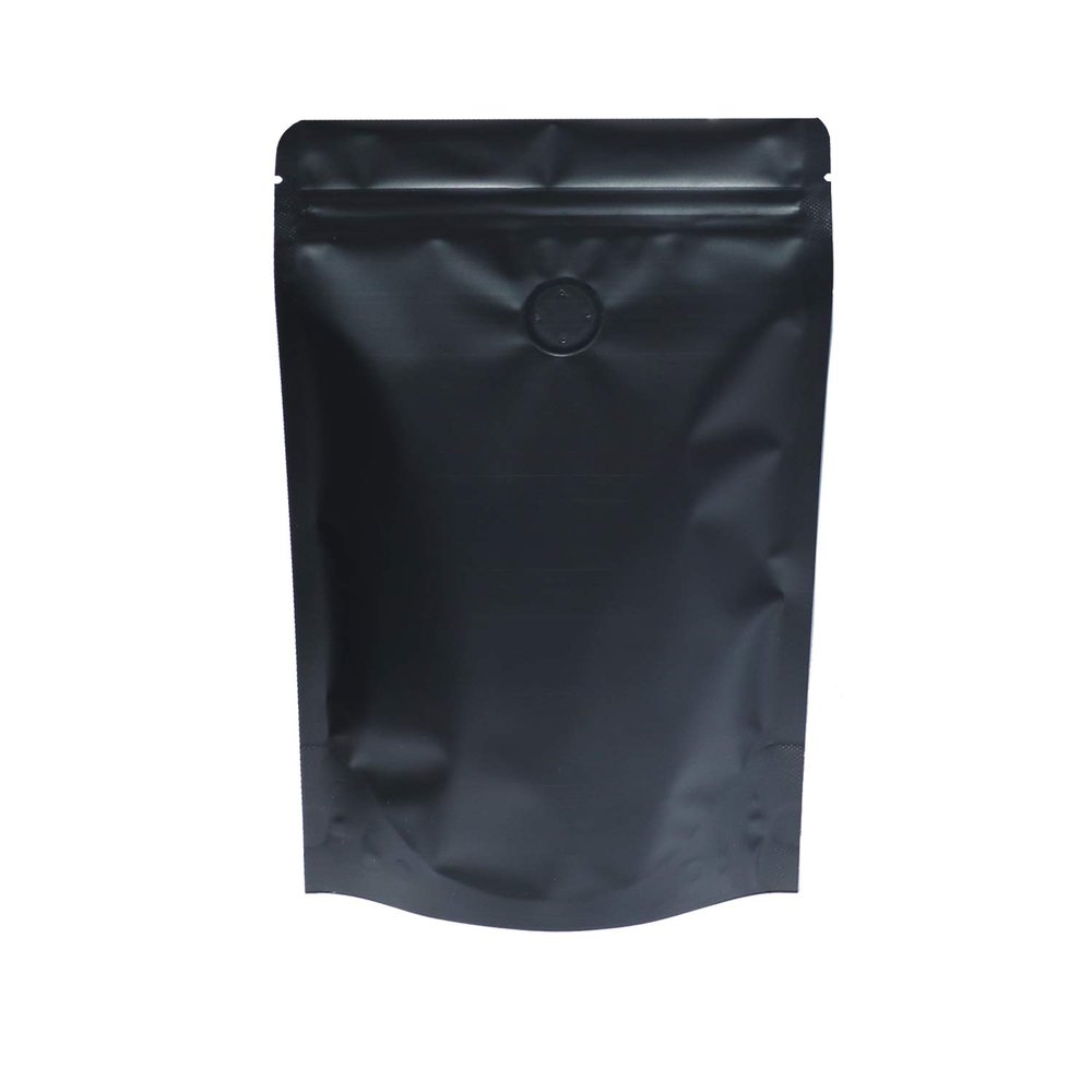 AwePackage High Barrier 8oz Foil Stand up Zipper Pouch Coffee Bag with Valve (10, Matte Black)