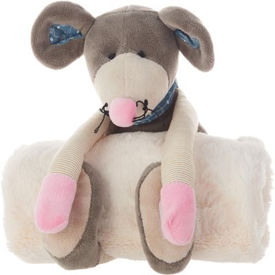 Mina Victory Plush Lines Indoor Grey 7" x 17" Plush Animal