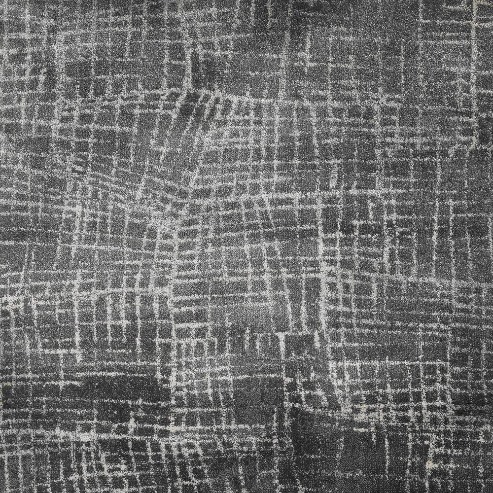 HomeRoots 3'X5' Grey Machine Woven Abstract Scratch Indoor Area Rug