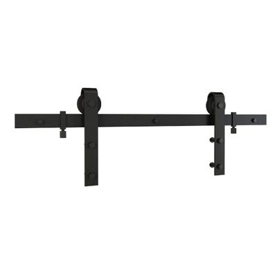 National Hardware N700-004 Interior Sliding Barn Door Hardware Two Piece Classic Kit, 96 in, Matte Black