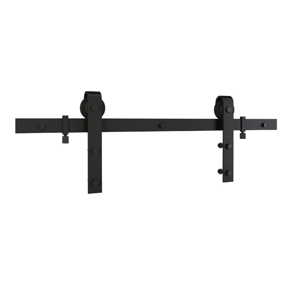 National Hardware N700-004 Interior Sliding Barn Door Hardware Two Piece Classic Kit, 96 in, Matte Black