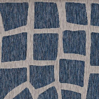 HomeRoots 5' X 8' Blue Or Grey Abstract Panels Area Rug