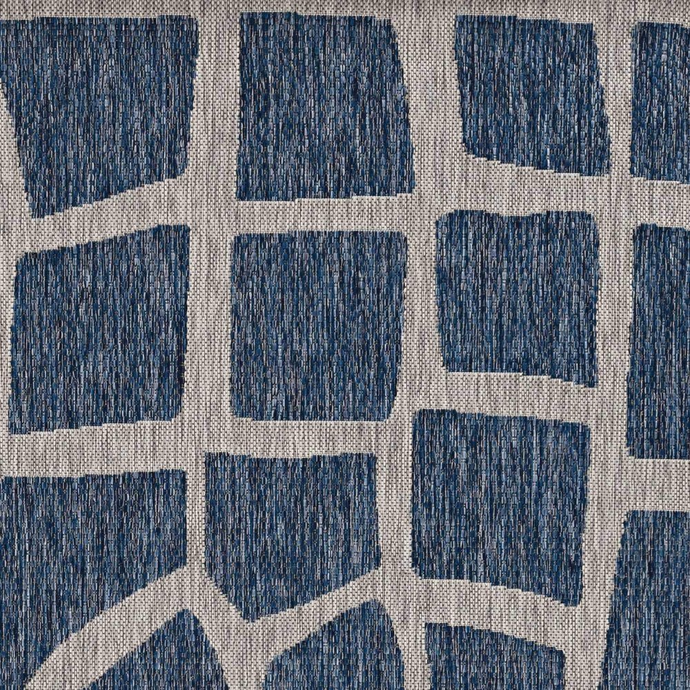 HomeRoots 5' X 8' Blue Or Grey Abstract Panels Area Rug